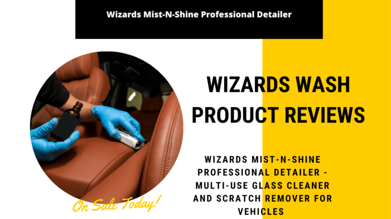 Wizards Mist-N-Shine Professional Detailer – Multi-Use Glass Cleaner and Scratch Remover for Vehicles